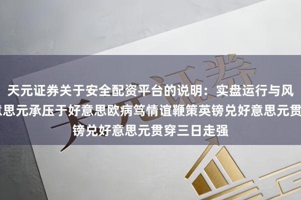 天元证券关于安全配资平台的说明：实盘运行与风险认知 好意思元承压于好意思欧病笃情谊鞭策英镑兑好意思元贯穿三日走强